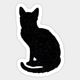 Lightly Speckled Black Cat Silhouette Sticker